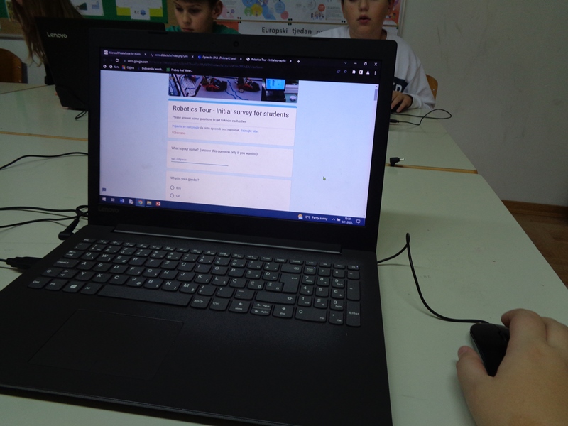 eTwinning project Robotics Tour - initial survey
